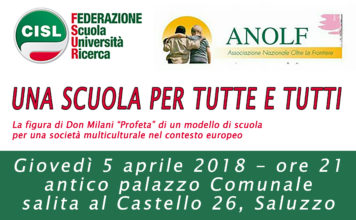 Giovedì 5 aprile, Saluzzo: “Una scuola per tutte e per tutti”