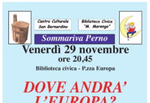 Venerdì 29 novembre, Sommariva Perno: “Dove vai, Europa?”