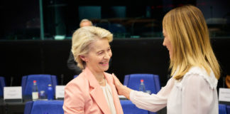 Ursula von der Leyen, Roberta Metsola. Photographer: Dati Bendo. Copyright: European Union, 2024 Source: EC - Audiovisual Service