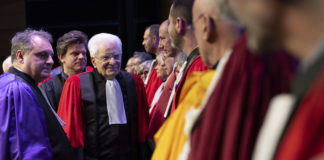 Il Presidente della Repubblica, Sergio Mattarella in occasione della cerimonia di consegna dell’onorificenza accademica di Dottore Honoris Causa dall’Università di Aix-Marseille (foto di Francesco Ammendola - Ufficio per la Stampa e la Comunicazione della Presidenza della Repubblica)