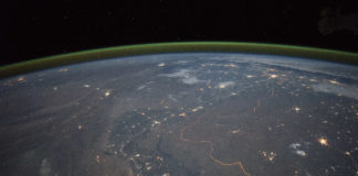 India-Pakistan Border at Night, ISS Expedition 45 crew, Public domain, via Wikimedia Commons