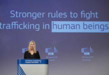 2022, Press conference by Ylva Johansson, European Commissioner, and Diane Schmitt, EU Anti-Trafficking Coordinator, on fighting human trafficking, on a proposal for stronger rules to fight trafficking in human beings. Photographer: Lukasz Kobus, copyright: European Union, 2022, Source: EC - Audiovisual Service