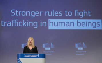 2022, Press conference by Ylva Johansson, European Commissioner, and Diane Schmitt, EU Anti-Trafficking Coordinator, on fighting human trafficking, on a proposal for stronger rules to fight trafficking in human beings. Photographer: Lukasz Kobus, copyright: European Union, 2022, Source: EC - Audiovisual Service