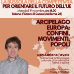 19 novembre, Cuneo: “Arcipelago Europa: confini, movimenti, popoli” con Adriano Favole