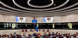 Participation of Hadja Lahbib, European Commissioner, in the Side Event to the Sakharov Prize ceremony on the Protection of Humanitarian Personnel. Source EC - Audiovisual Service Cooperators Producer : CE - Service audiovisuel Photographer : Valentine Zeler Copyright European Union, 2025.